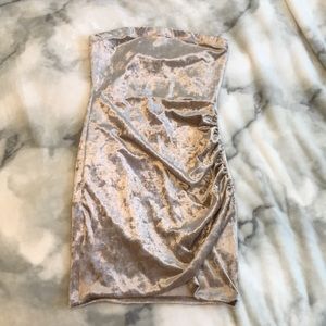 Fashionova velvet mini strapless dress size S